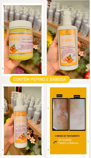 Combo de Açafrão Esfoliante - Sabonete - Hidratante
