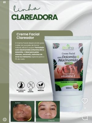 Creme Facial com Dolomita e Niacinamida